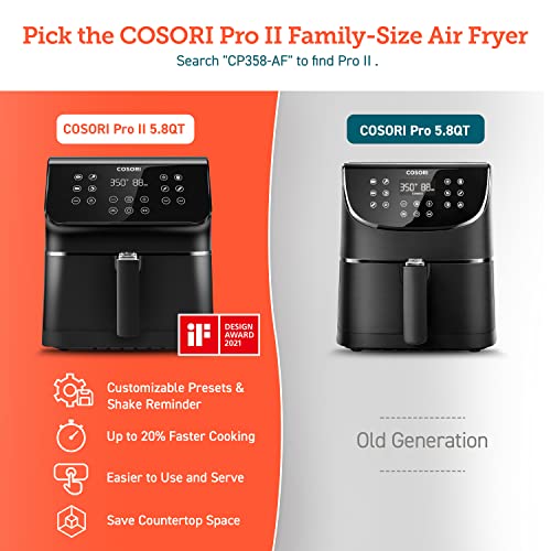 COSORI 12-in-1 XL Air Fryer Oven with Customizable 10 Presets, +