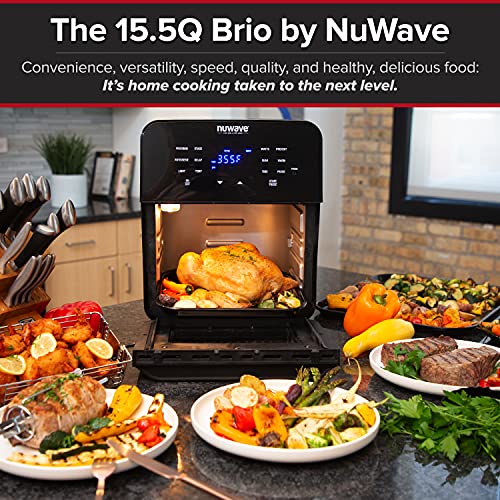 NuWave 15.5 qt. Brio Large Capacity Air Fryer Oven Plus Grill - Black