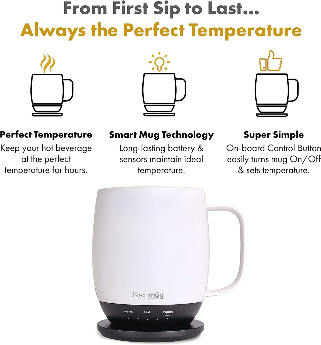 Nextmug Temperature-Controlled Self-Heating14-oz Mug ,Spice