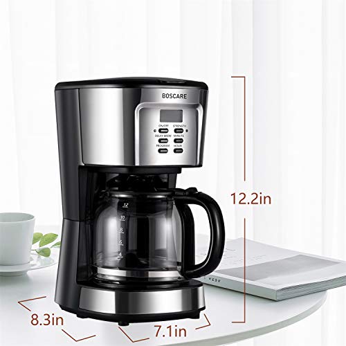 BOSCARE Coffee Maker 12 Cup Programmable Drip Coffee Machine