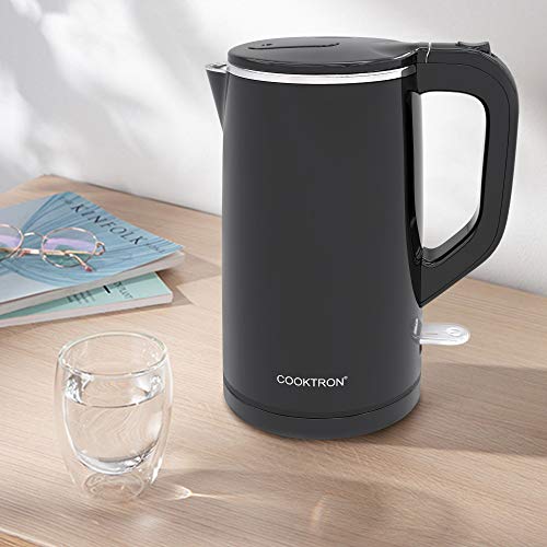 Electric Kettle, miroco 1.5L Double Wall 100% Stainless Steel BPA
