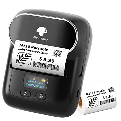 Phomemo M110 Bluetooth Label Maker, Portable Barcode Printer A-Black – Deal  Supplies