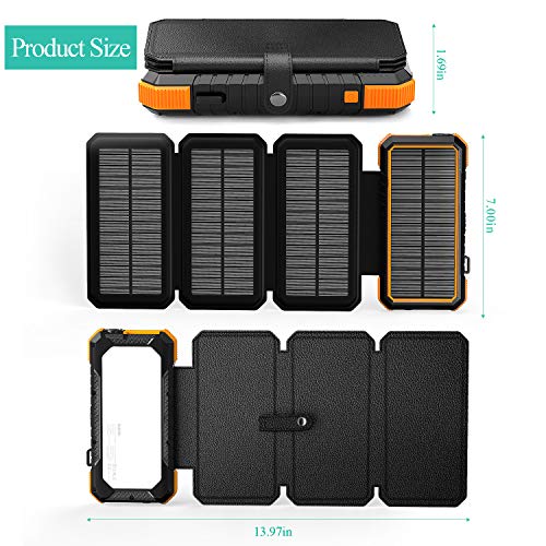 BLAVOR Solar Charger with Foldable Panels 18W Fast charging power bank