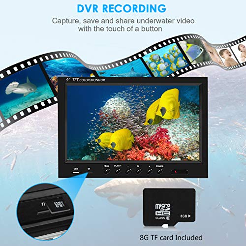 Fishing Camera, Anysun Underwater Camera with DVR 9 9'' 30m/100ft+DVR