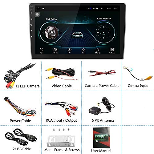 AUTORADIO ANDROID 10″ STEREO AUTO UNIVERSALE 1/2 DIN 1GB RAM 16ROM NOV –  trobshop