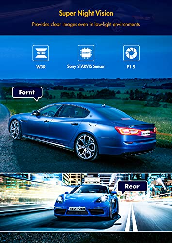 REDTIGER 4K Dash Cam Front and Rear,Built-in WiFi GPS Dual Dash