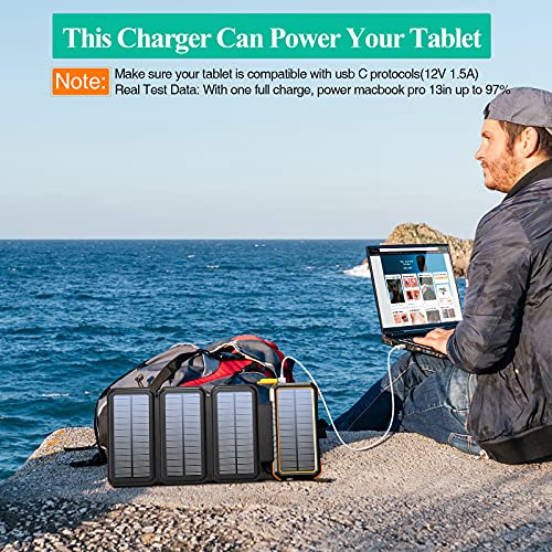 BLAVOR Solar Charger with Foldable Panels 18W Fast charging power bank