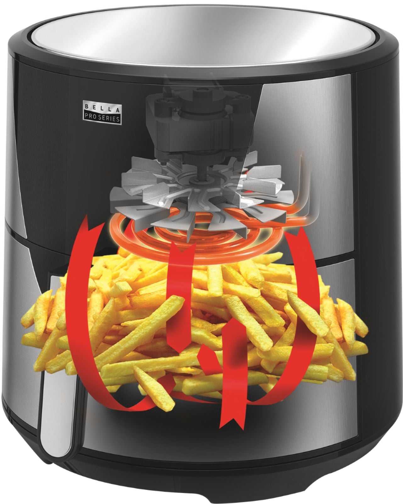 Bella Pro Series - 8-Qt. Digital Air Fryer - Black Stainless Steel