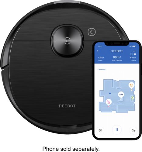 ECOVACS Robotics - DEEBOT OZMO T8 AIVI Robot Vacuum & Mop - Black