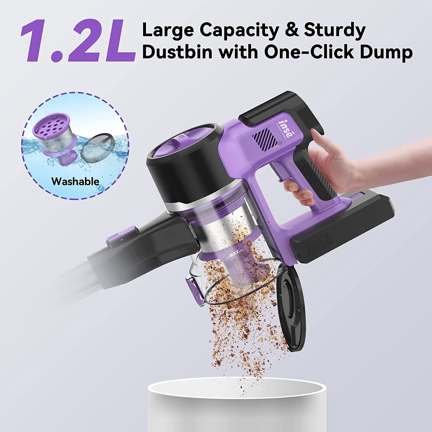 Automatic Electric Purple Cordless Commercial for Kitchen Can