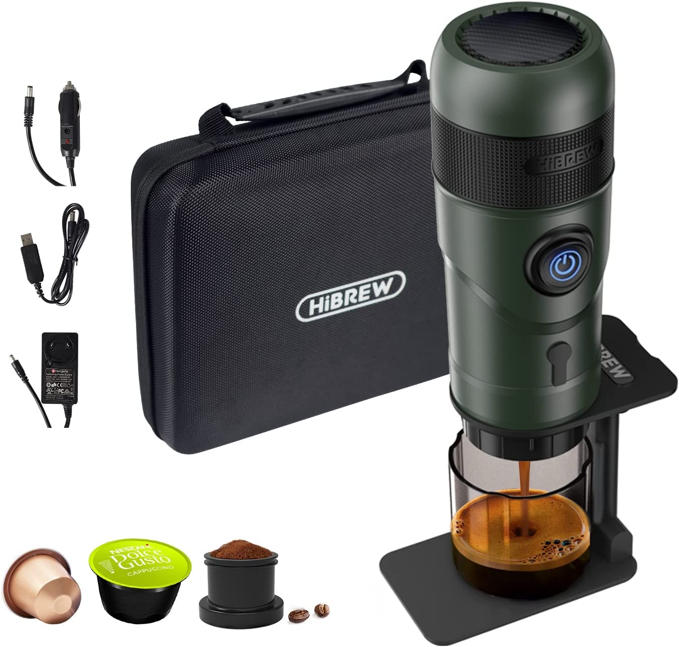 HiBREW Portable Espresso Coffee Machine for Car & Home H4